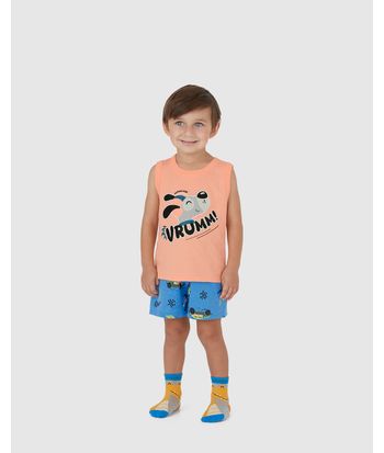 Pijama Curto Infantil Menino Vrumm! Em Algodão Malwee Kids