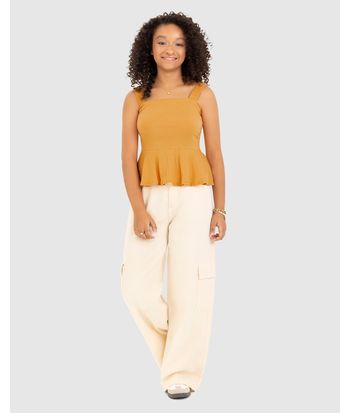 Regata Menina Peplum Em Malha Texturizada Malwee Kids