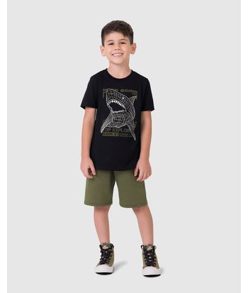 Conjunto Infantil Menino Camiseta Manga Curta E Bermuda Malwee Kids