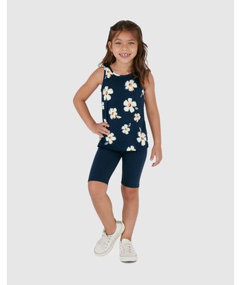 Conjunto Infantil Menina Regata Estampada E Bermuda Ciclista Malwee Kids