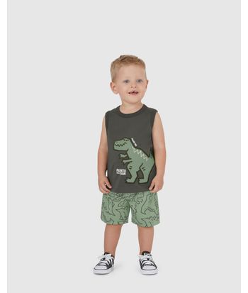 Conjunto Infantil Menino Regata Pronto Para Rugir Em Algodão Malwee Kids