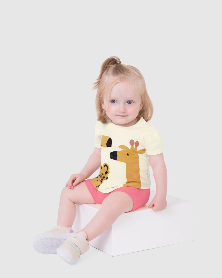 Conjunto Infantil Menina Blusa Estampa Bichos Com Glitter Malwee Kids