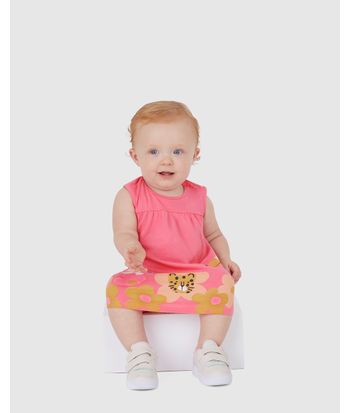 Vestido Infantil Meus Amigos da Floresta Em Algodão Malwee Kids
