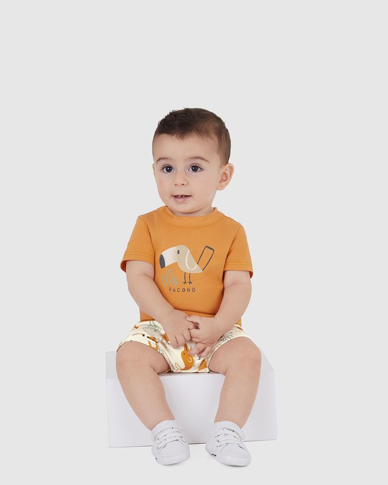 Conjunto Infantil Menino Estampa Tucano Em Algodão Malwee Kids