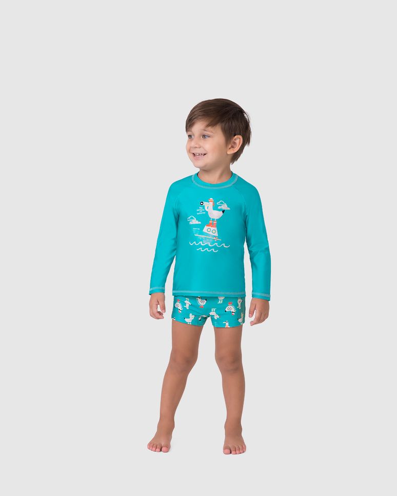 Conjunto Infantil Menino Aventuras No Horizonte! Em Malha UV50+ Malwee Kids