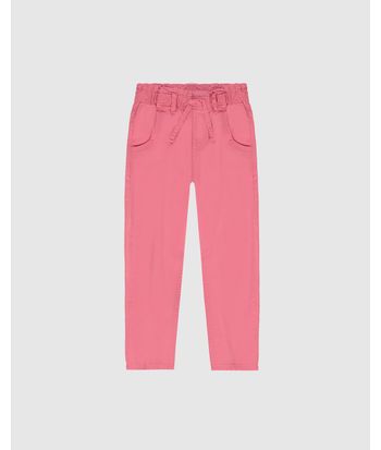 Calça Infantil Menina Slouchy Cadarço Frontal Em Sarja Stretch Malwee Kids