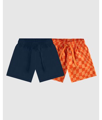 Kit 2 Shorts De Banho Infantil Menino Em Microfibra Malwee Kids