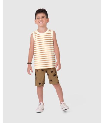 Bermuda Infantil Menino Estampada Em Microfibra Malwee Kids