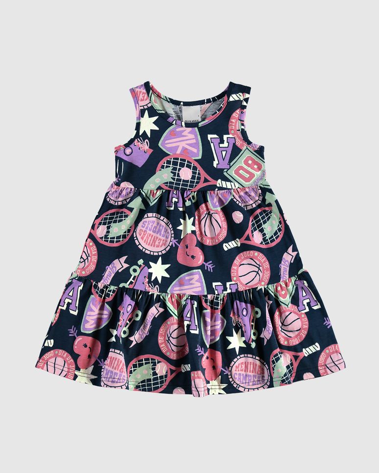 Vestido Infantil Marias Meninas Campeãs Em Algodão Malwee Kids