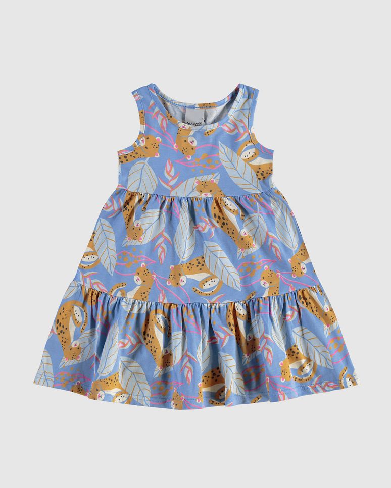 Vestido Infantil Marias Estampa Onças Em Algodão Malwee Kids