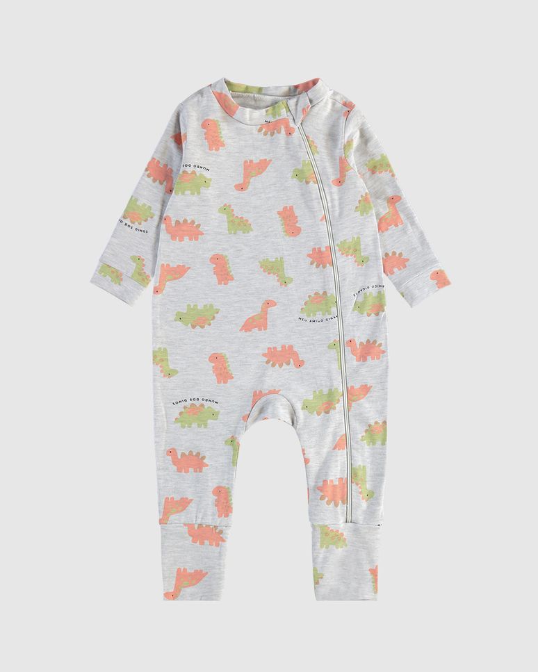 Macacão Bebê Unissex Estampado Pezinho Em Algodão Malwee Kids