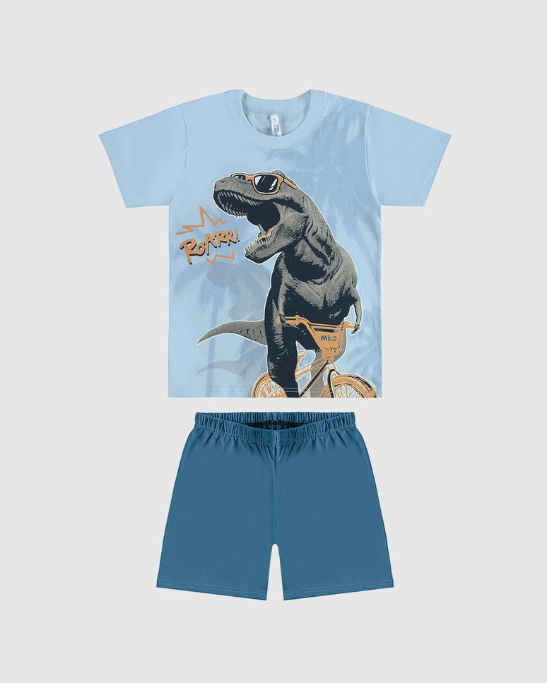 Pijama Infantil Menino Estampa Dinossauro Em Algodão Malwee Kids