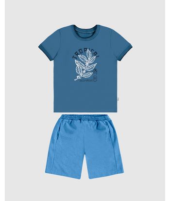 Conjunto Infantil Menino Camiseta Tropical Wild Native E Bermuda Malwee Kids