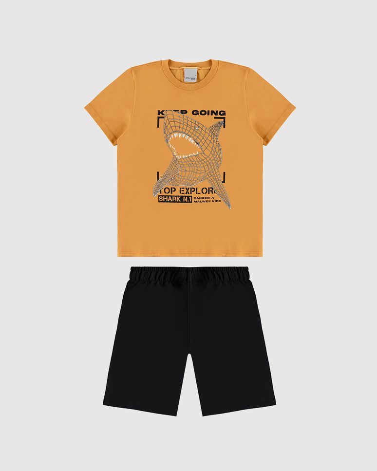 Conjunto Infantil Menino Camiseta Manga Curta E Bermuda Malwee Kids