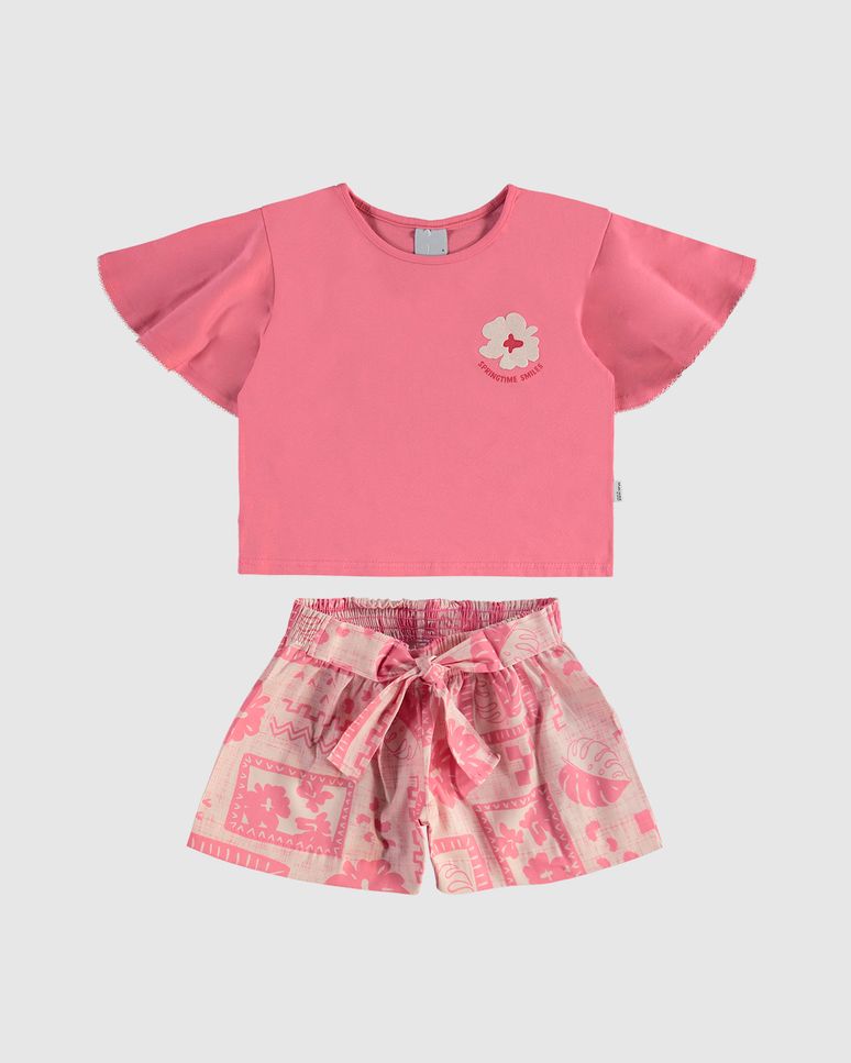 Conjunto Infantil Menina Springtimes Smiles Em Algodão Malwee Kids