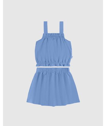Conjunto Infantil Menina Blusa Cropped E Shorts Saia Godê Malwee Kids