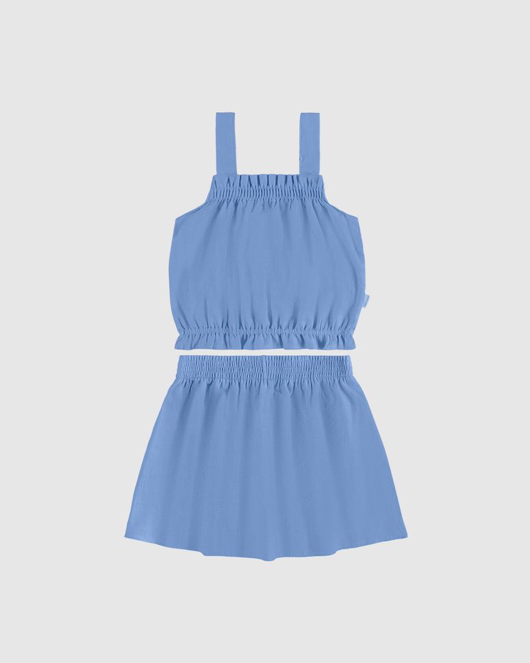 Conjunto Infantil Menina Blusa Cropped E Shorts Saia Godê Malwee Kids