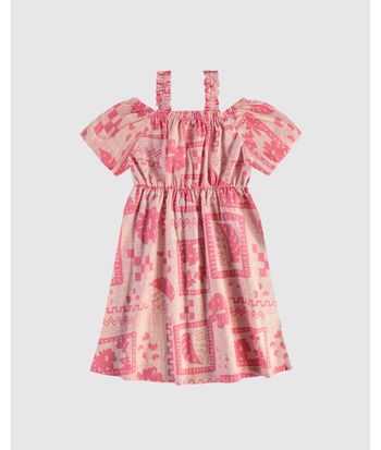 Vestido Infantil Decote Ciganinha Com Alça Em Algodão Stretch Malwee Kids