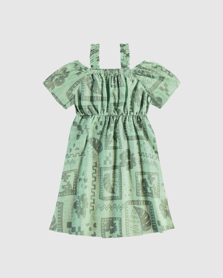 Vestido Infantil Decote Ciganinha Com Alça Em Algodão Stretch Malwee Kids