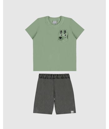 Conjunto Infantil Menino Aplique Interativo Em Algodão Malwee Kids