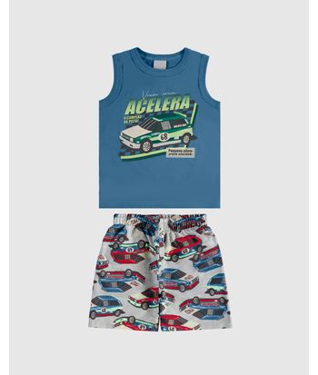 Conjunto Infantil Menino Vrum Vrum Acelera Em Algodão Malwee Kids