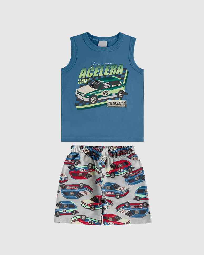 Conjunto Infantil Menino Vrum Vrum Acelera Em Algodão Malwee Kids