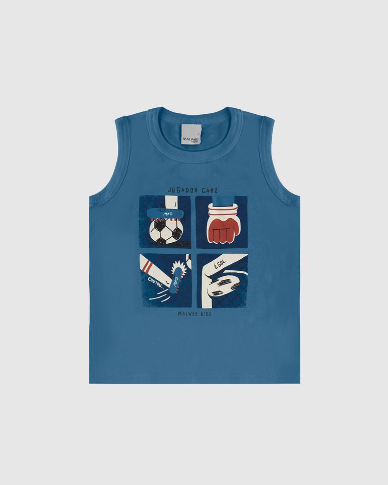 Regata Infantil Menino Jogador Caro Em Algodão Malwee Kids