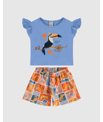 Conjunto Infantil Menina Estilo Que Brilha! + Bordado Em Algodão Malwee Kids
