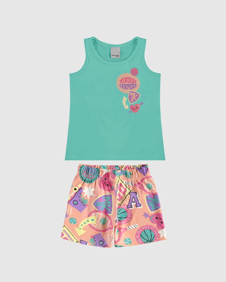 Conjunto Infantil Menina Campeãs Em Algodão Malwee Kids