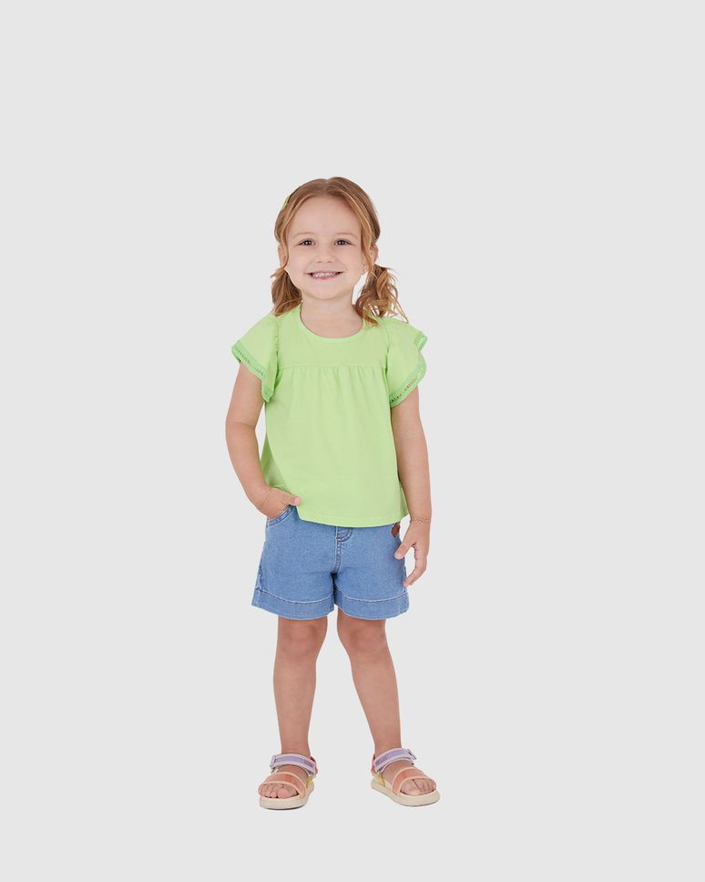 Blusa Bata Infantil Menina Estampa Puff Em Algodão Malwee Kids