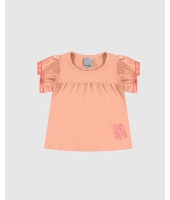 Blusa Bata Infantil Menina Estampa Puff Em Algodão Malwee Kids