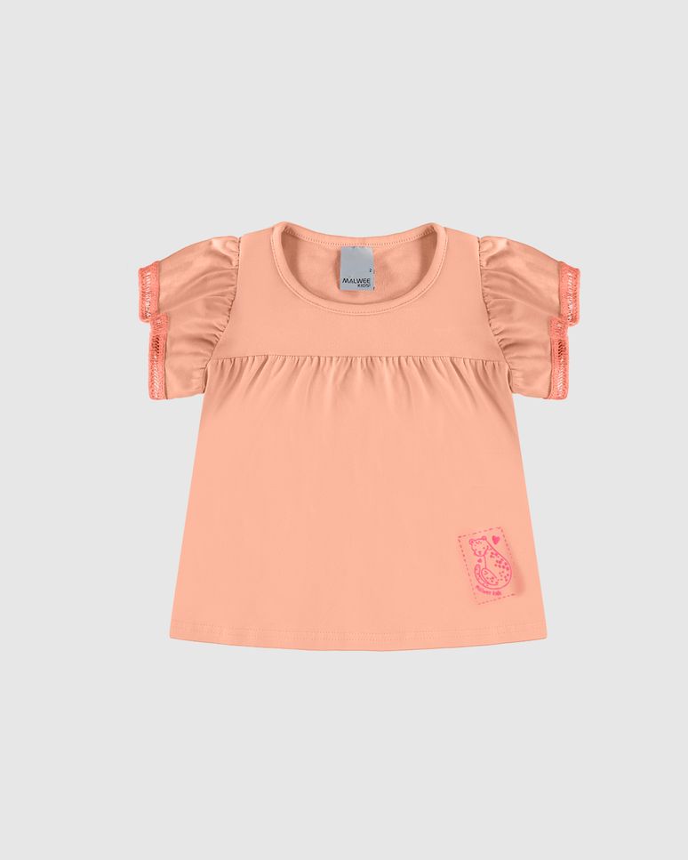 Blusa Bata Infantil Menina Estampa Puff Em Algodão Malwee Kids