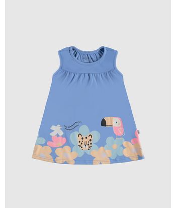 Vestido Infantil Meus Amigos da Floresta Em Algodão Malwee Kids