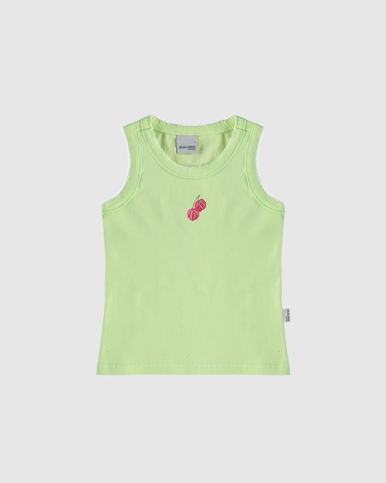 Regata Infantil Menina Cropped Bordado Frontal Em Ribana Malwee Kids