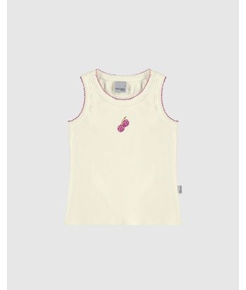 Regata Infantil Menina Cropped Bordado Frontal Em Ribana Malwee Kids