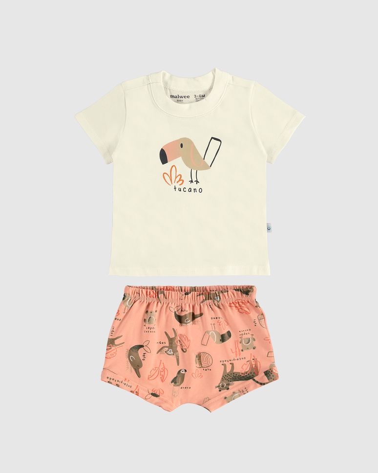 Conjunto Infantil Menino Estampa Tucano Em Algodão Malwee Kids