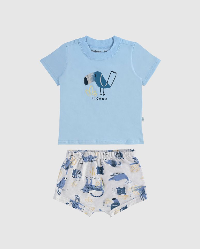 Conjunto Infantil Menino Estampa Tucano Em Algodão Malwee Kids