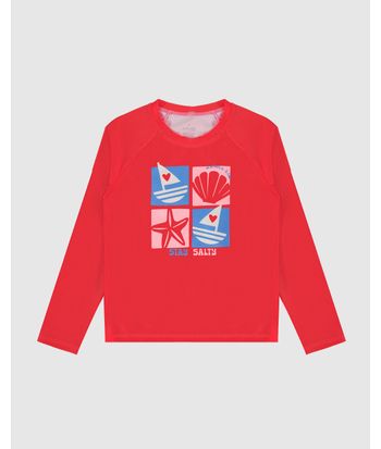 Camiseta Praia Infantil Unissex Stay Salt Em Malha UV50+ Malwee Kids