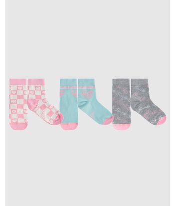 Kit 3 Meias Infantis Unissex Estampado Cano Curto Malwee Kids