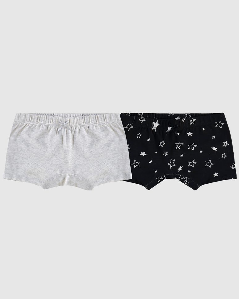 Kit 2 Calcinhas Boxer Infantis Menina Em Algodão Malwee Kids