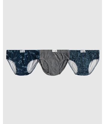 Kit 3 Cuecas Slip Infantis Menino Em Algodão Malwee Kids