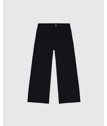 Calça Infantil Menina Wide Leg Cintura Ajustável Em Sarja Stretch Malwee Kids