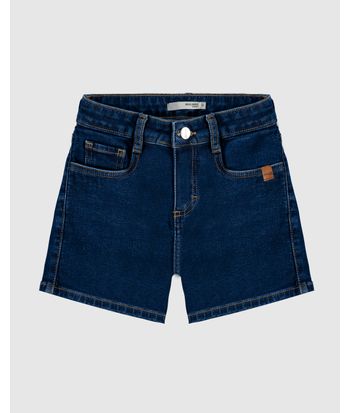 Shorts Infantil Menina Comfort Cintura Média Em Jeans Moletom Malwee Kids