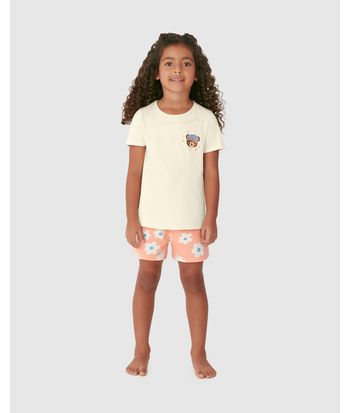 Pijama Infantil Menina 3 Peças Happy Spring Days Em Algodão Malwee Kids