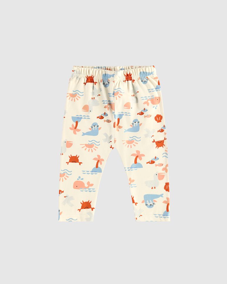 Calça Infantil Unissex Estampada Cós Elástico Em Algodão Malwee Kids