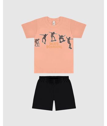 Pijama Infantil Menino Skate Boarding Repeat The Jump Em Algodão Malwee Kids