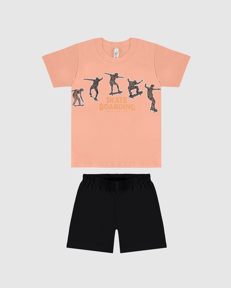 Pijama Infantil Menino Skate Boarding Repeat The Jump Em Algodão Malwee Kids
