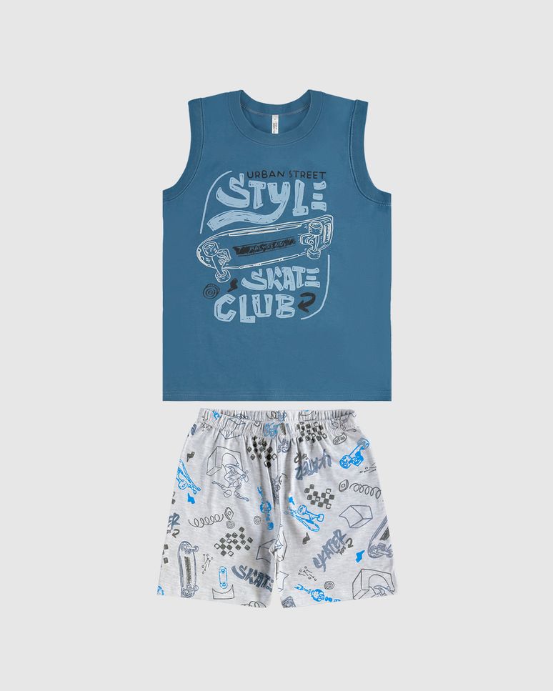 Pijama Infantil Menino Urban Street Style Skate Club Em Algodão Malwee Kids