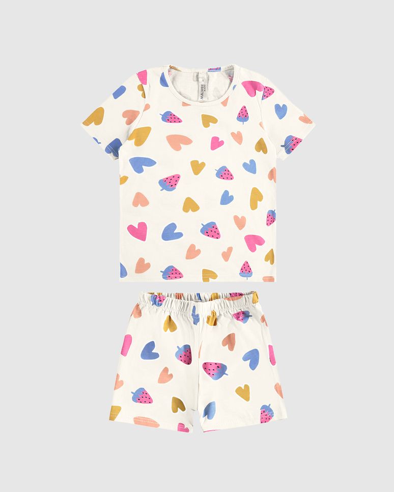 Pijama Infantil Menina Estampado Brilha No Escuro Em Algodão Malwee Kids