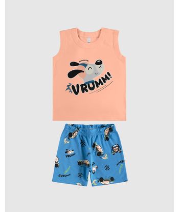 Pijama Curto Infantil Menino Vrumm! Em Algodão Malwee Kids